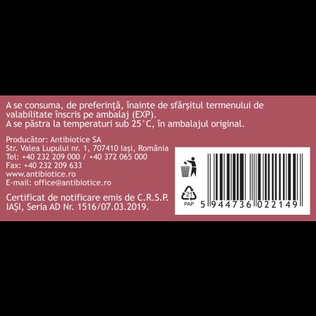 Lejer, 20 capsule vegetale, Antibiotice SA 706158