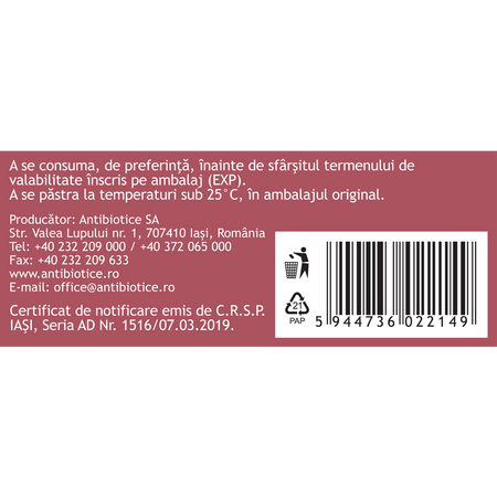 Lejer, 20 capsule vegetale, Antibiotice SA 706158