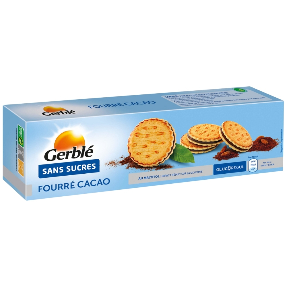 Biscuiti umpluti cu crema de ciocolata, 185 g, Gerble