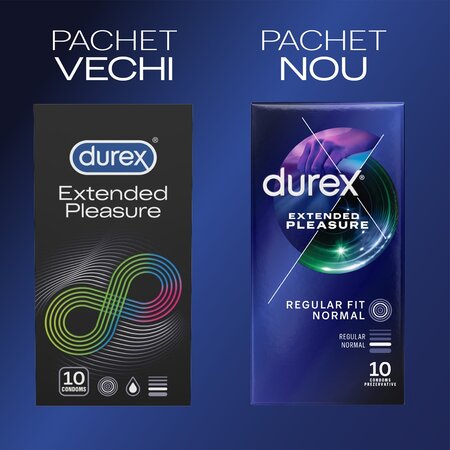Prezervative Extended Pleasure, 10 bucati, Durex 606484