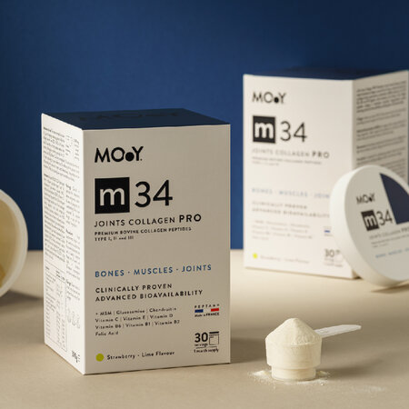 Colagen PRO bovin articulatii, aroma capsuni, lamaie si menta m34, 390 g, Molecules of Youth 606620