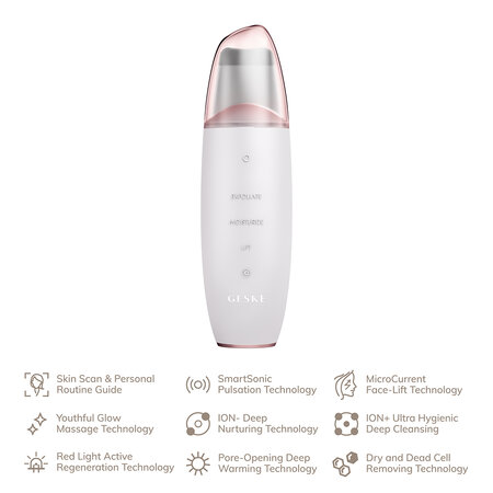 Dispozitiv pentru curatare faciala 9 in 1 Starlight Skin Scrubber&Blackhead Remover MicroCurrent, 1 bucata, Geske 603865