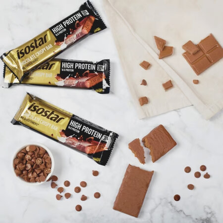 Baton proteic crocant cu ciocolata High Protein Chocolate Crispy, 55 g, Isostar 603877
