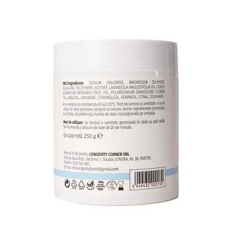 Sare de baie cu Magneziu si uleiuri esentiale Therapeutic, 250 g, Longevity Boost 603895