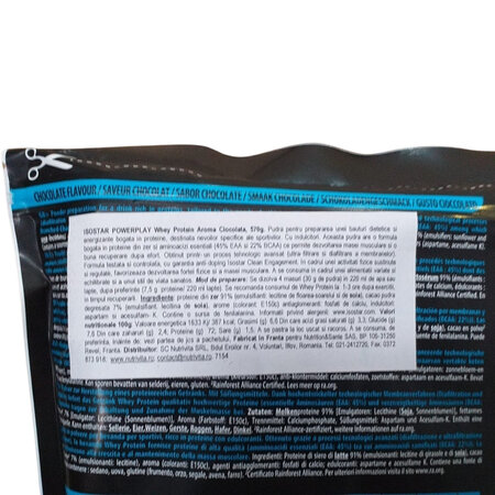 Pudra proteica cu aroma de ciocolata Whey Protein, 570 g, Isostar 603931
