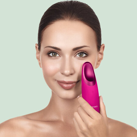 Dispozitiv de masaj pentru conturul ochilor 6 in 1 Magenta Warm&Cool Eye Energizer, 1 bucata, Geske 603934