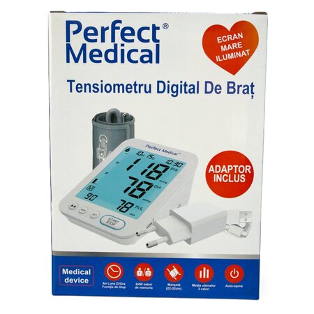 Tensiometru de brat cu led si daptor USB-C PM39, Perfect Medical 724191