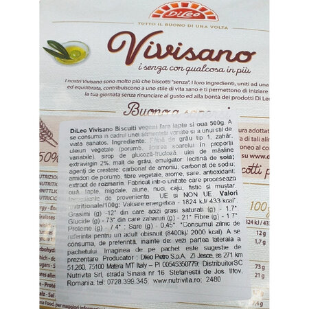 Biscuiti vegani fara lapte si ou, 500 g, Vivisano 603979