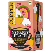 Ceai eco de plante cu musetel si aroma de piersici My Happy Place, 20 plicuri, Cupper