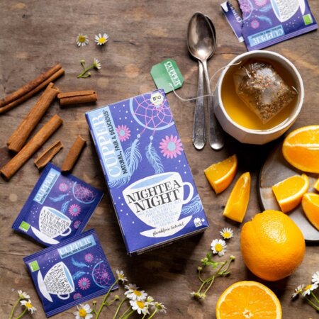 Ceai eco din plante cu scortisoara, musetel, rooibos si portocale Nightea Night, 20 plicuri, Cupper 603991