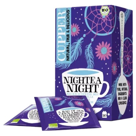 Ceai eco din plante cu scortisoara, musetel, rooibos si portocale Nightea Night, 20 plicuri, Cupper 603992
