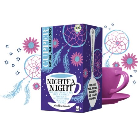 Ceai eco din plante cu scortisoara, musetel, rooibos si portocale Nightea Night, 20 plicuri, Cupper 603990