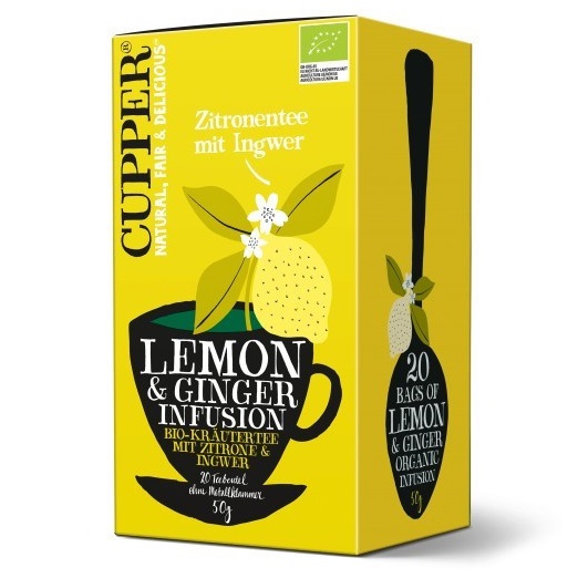 Infuzie eco de lamaie si ghimbir, 20 plicuri, Cupper