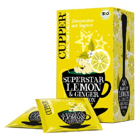 Infuzie eco de lamaie si ghimbir, 20 plicuri, Cupper 604003