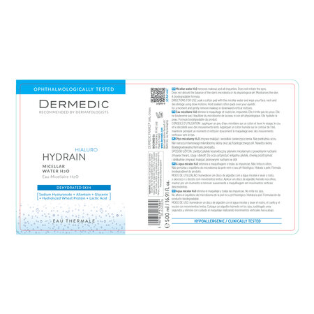 Apa micelara H2O Hydrain3 Hialuro, 500 ml, Dermedic 707760
