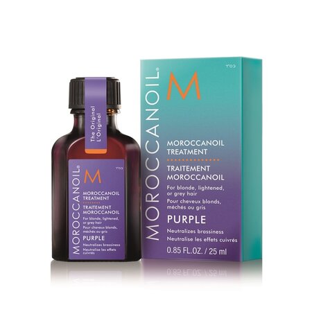 Ulei tratament pentru par blond, cu reflexii deschise sau grizonat Purple, 25 ml, Moroccanoil 605838