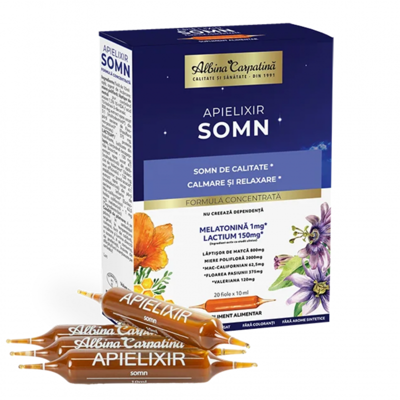 Apielixir somn, 20 fiole, Albina Carpatina