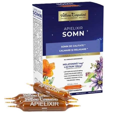 Apielixir Somn, 20 fiole x 10 ml, Albina Carpatina