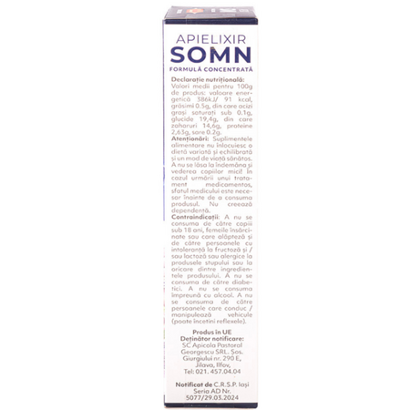 Somn Apielixir, 20 fiole x 10 ml, Albina Carpatina 722673