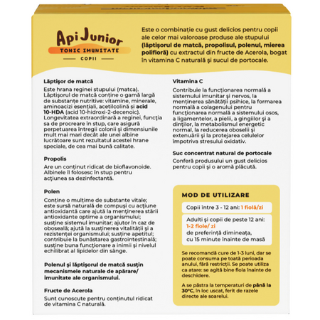Tonic imunitate copii Apijunior, 20 fiole, Albina Carpatina 722476