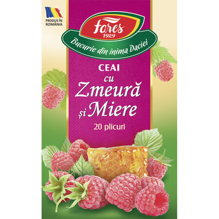 Ceai cu zmeura si miere, 20 plicuri, Fares 604231