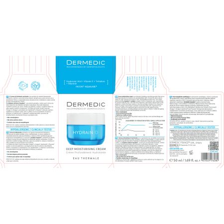 Crema intens hidratanta SPF 15 Hydrain3 Hialuro, 50 g, Dermedic 707768