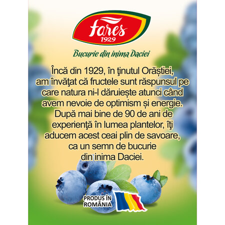 Ceai cu afine 50%, 20 plicuri, Fares 604290