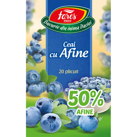 Ceai cu afine 50%, 20 plicuri, Fares 604288