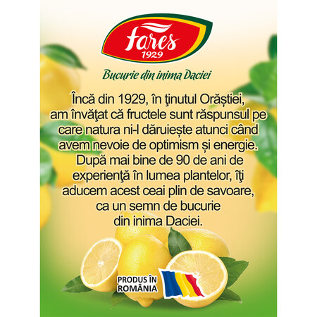 Ceai cu lamaie 40%, 20 plicuri, Fares 604295