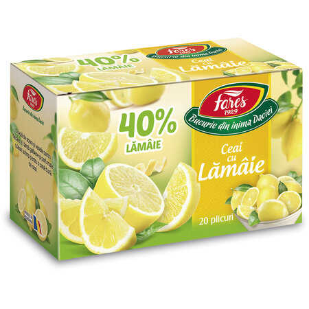 Ceai cu lamaie 40%, 20 plicuri, Fares 