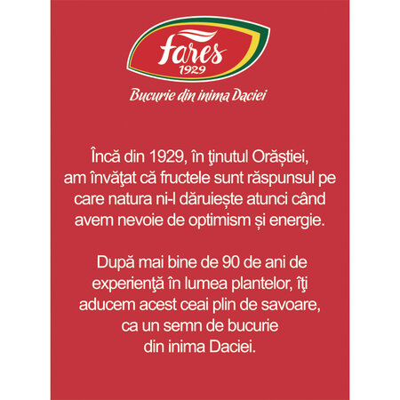 Ceai cu visine si merisoare, 20 plicuri, Fares 604300