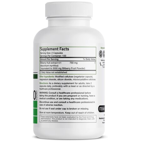 Extract de afine, 3000 mg, 200 capsule vegetale, Bronson 604308