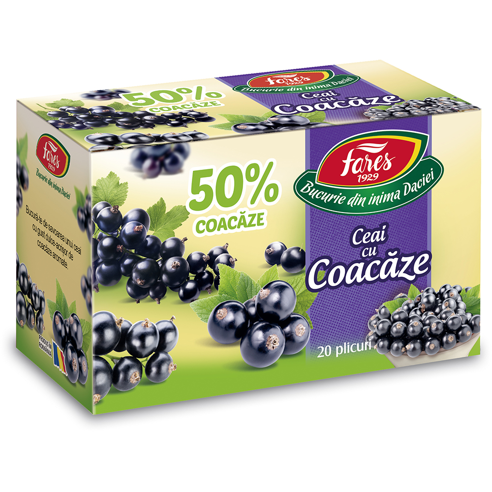 Ceai cu 50% coacaze, 20 plicuri, Fares