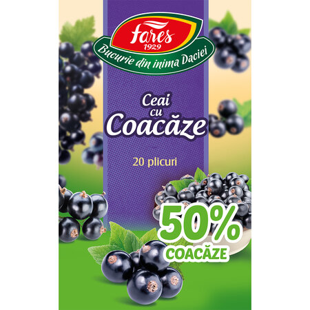 Ceai cu 50% coacaze, 20 plicuri, Fares 604314