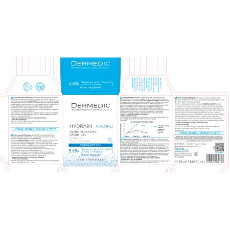 Crema gel ultrahidratant Hydrain3 Hialuro, 50 g, Dermedic 707755
