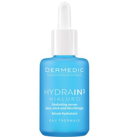 Ser hidratant pentru fata, gat si decolteu Hydrain3 Hialuro, 30 ml, Dermedic