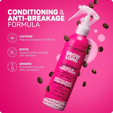 Balsam fara clatire pentru fortificarea parului cu Cofeina si Ginseng Grow Long, 250 ml, Marc Anthony 710441