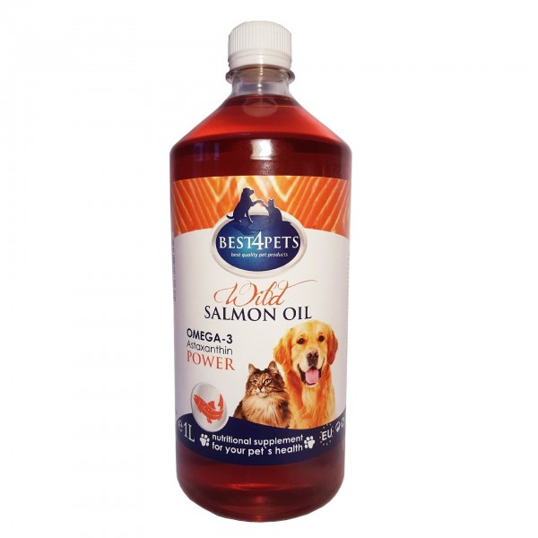 Ulei de somon salbatic pentru caini si pisici, 1000 ml, Best4Pets