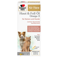 Supliment cu omega-3 ulei pentru sustinerea blanei la pisici si caini, 250 ml, Doppelherz Pets