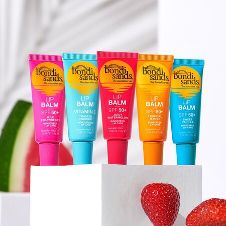 Balsam de buze protector cu capsuni si SPF 50+, 10 g, Bondi Sands 604879