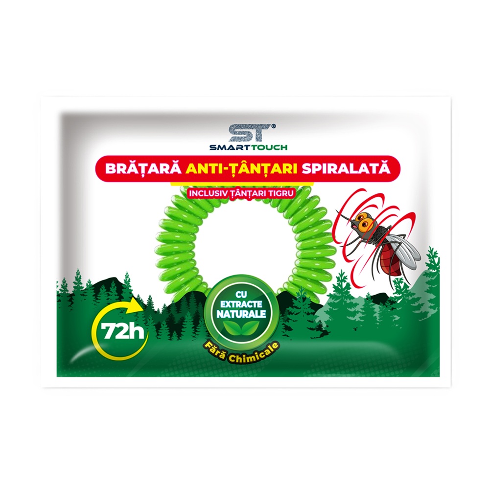 Bratara spiralata anti-tantari pentru copii si adulti, 1 bucata, Smart Touch