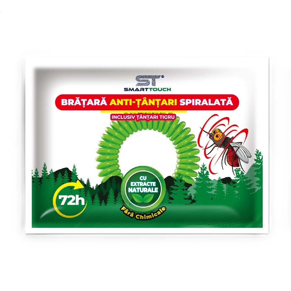 Bratara spiralata anti-tantari pentru copii si adulti, 1 bucata, Smart Touch