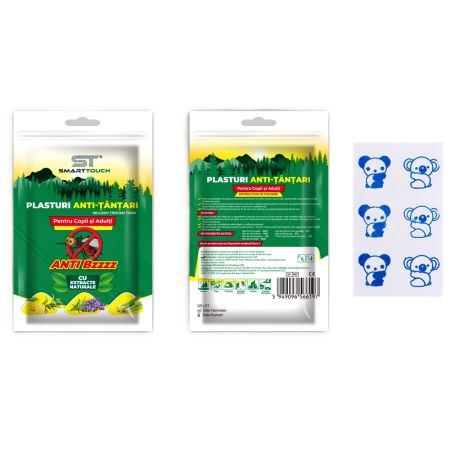 Plasturi anti-tantari pentru copii si adulti, 6 bucati, Smart Touch 659448