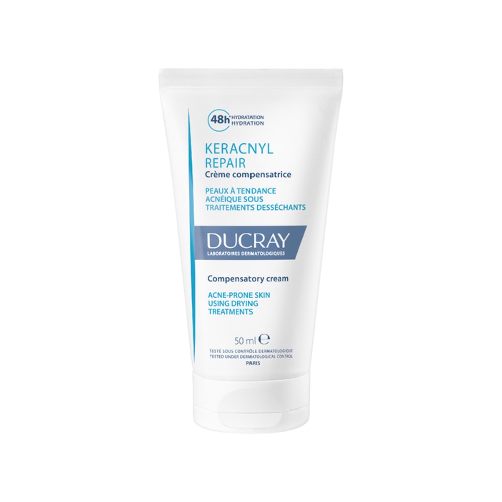 Crema hidratanta anti-imperfectiuni pentru tenul cu tendinta acneica Keracnyl Repair, 50 ml, Ducray