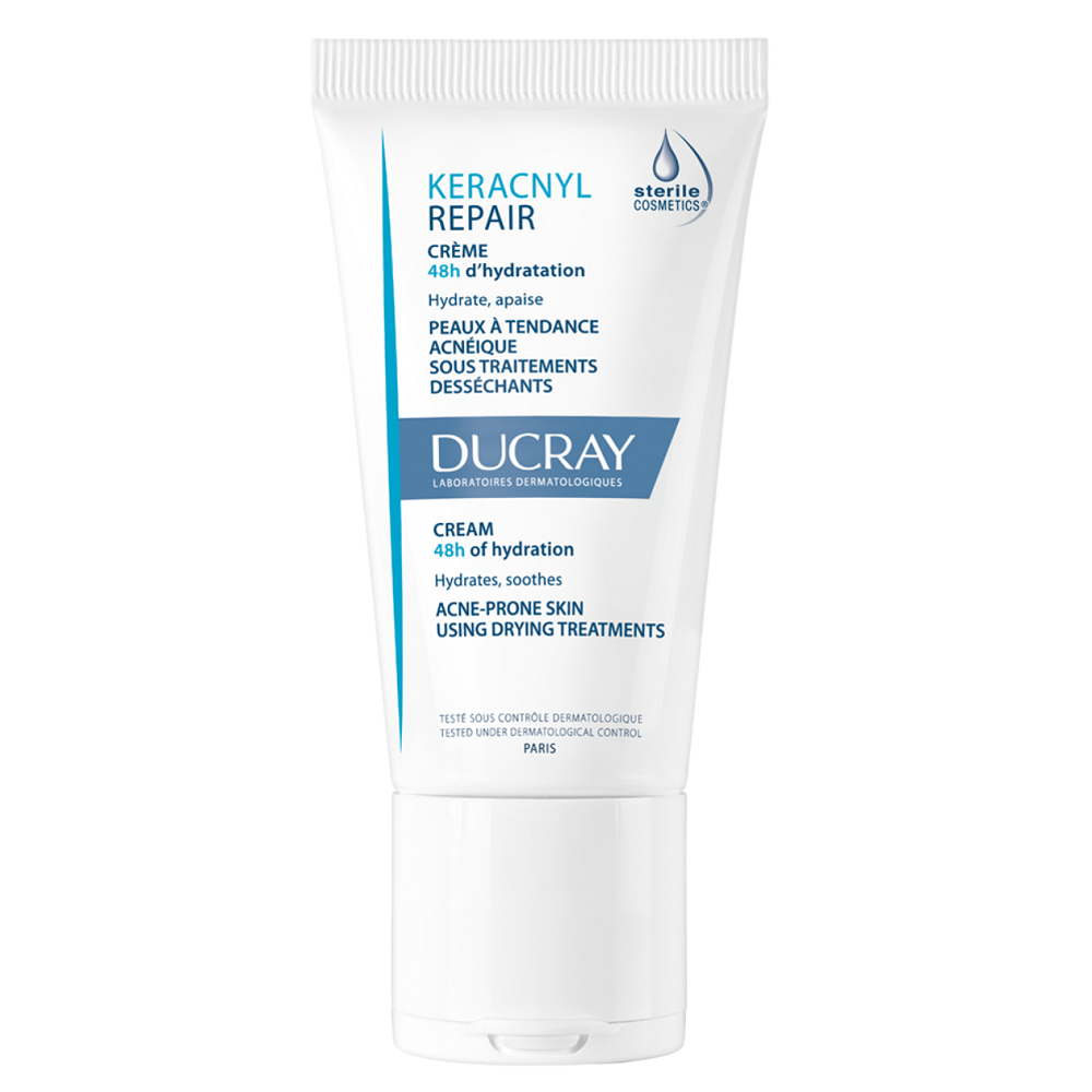 Crema hidratanta anti-imperfectiuni pentru tenul cu tendinta acneica Keracnyl Repair, 50 ml, Ducray