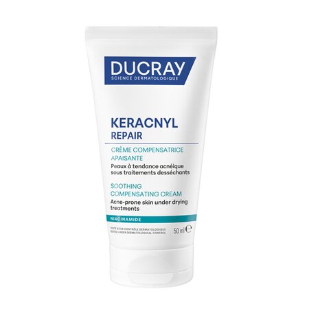 Crema hidratanta anti-imperfectiuni pentru tenul cu tendinta acneica Keracnyl Repair, 50 ml, Ducray 730992