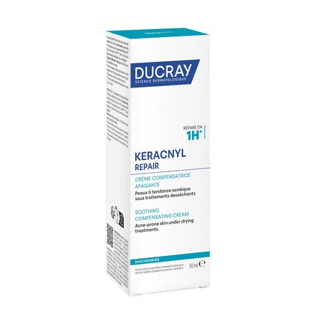 Crema hidratanta anti-imperfectiuni pentru tenul cu tendinta acneica Keracnyl Repair, 50 ml, Ducray 730979