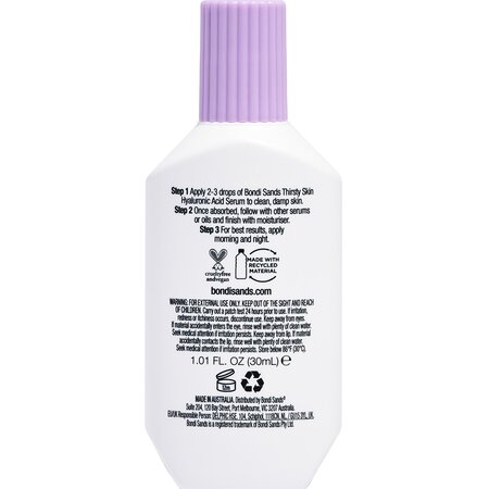 Serum de fata hidratant cu Acid Hyaluronic Thirsty Skin, 30 ml, Bondi Sands 605062