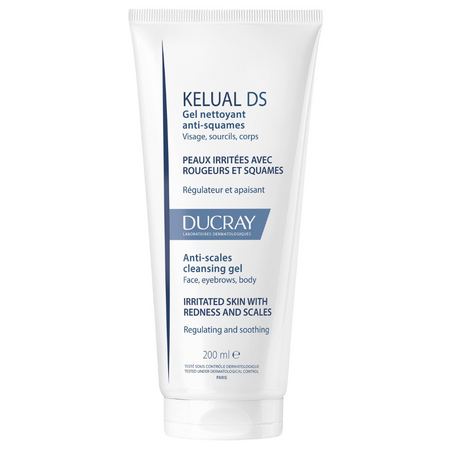 Gel spumant pentru pielea iritata cu roseata si scuame Kelual DS, 200 ml, Ducray