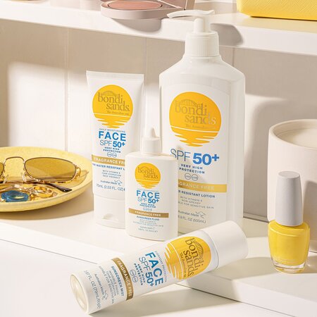 Spray facial de protectie solara fara parfum cu SPF 50+, 60 g, Bondi Sands 605162